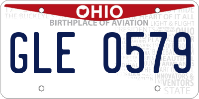 OH license plate GLE0579