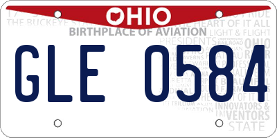 OH license plate GLE0584