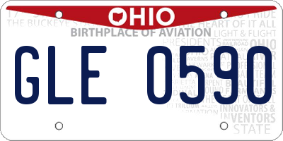OH license plate GLE0590