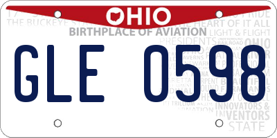 OH license plate GLE0598