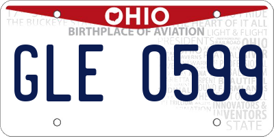 OH license plate GLE0599