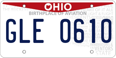 OH license plate GLE0610
