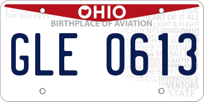 OH license plate GLE0613