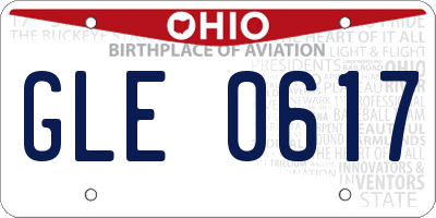 OH license plate GLE0617