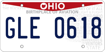 OH license plate GLE0618