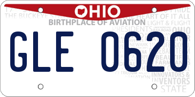 OH license plate GLE0620