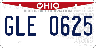 OH license plate GLE0625
