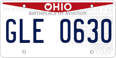 OH license plate GLE0630