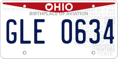 OH license plate GLE0634