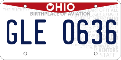 OH license plate GLE0636