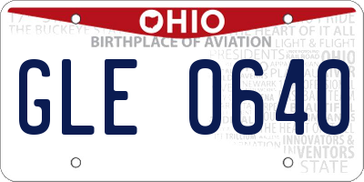 OH license plate GLE0640