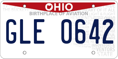 OH license plate GLE0642