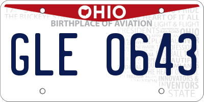 OH license plate GLE0643