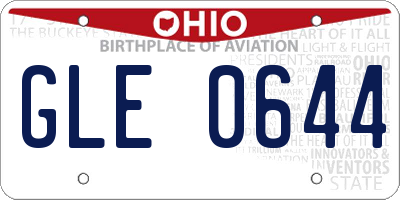 OH license plate GLE0644