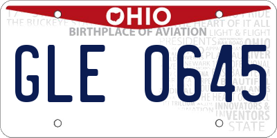 OH license plate GLE0645