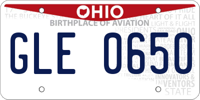 OH license plate GLE0650