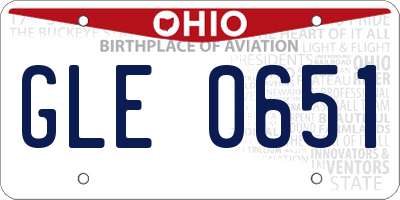 OH license plate GLE0651