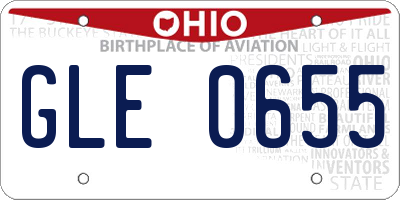OH license plate GLE0655