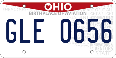 OH license plate GLE0656