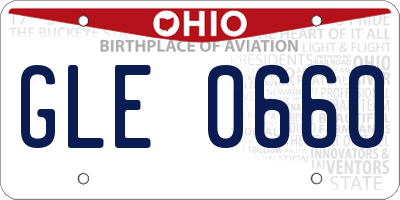OH license plate GLE0660