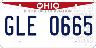 OH license plate GLE0665