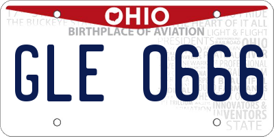 OH license plate GLE0666