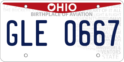 OH license plate GLE0667
