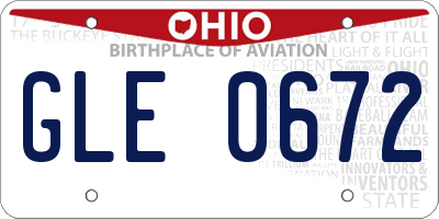 OH license plate GLE0672
