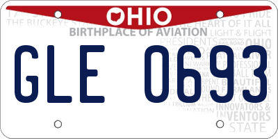 OH license plate GLE0693