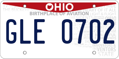 OH license plate GLE0702