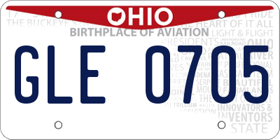 OH license plate GLE0705
