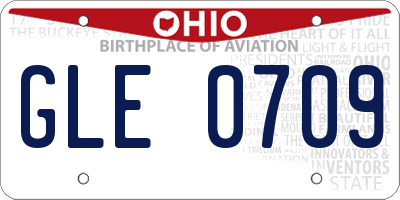 OH license plate GLE0709