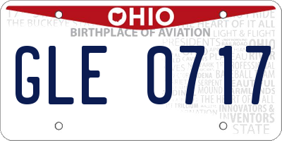 OH license plate GLE0717