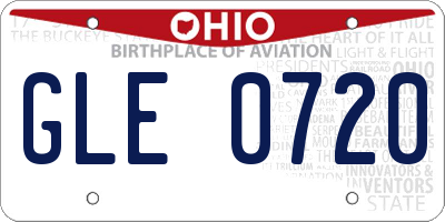 OH license plate GLE0720