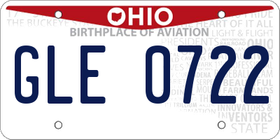 OH license plate GLE0722