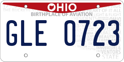 OH license plate GLE0723