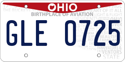 OH license plate GLE0725