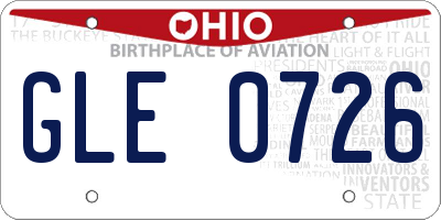 OH license plate GLE0726