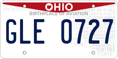 OH license plate GLE0727