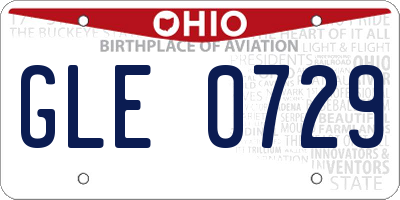 OH license plate GLE0729
