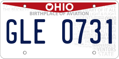 OH license plate GLE0731