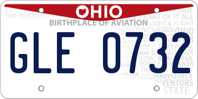 OH license plate GLE0732