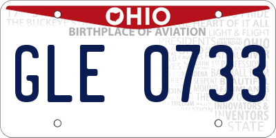 OH license plate GLE0733