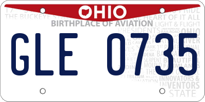 OH license plate GLE0735