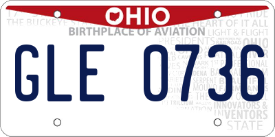 OH license plate GLE0736