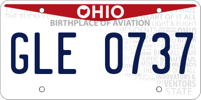 OH license plate GLE0737