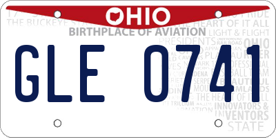 OH license plate GLE0741
