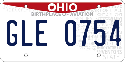 OH license plate GLE0754