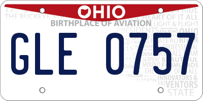 OH license plate GLE0757