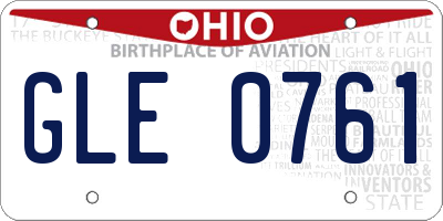 OH license plate GLE0761